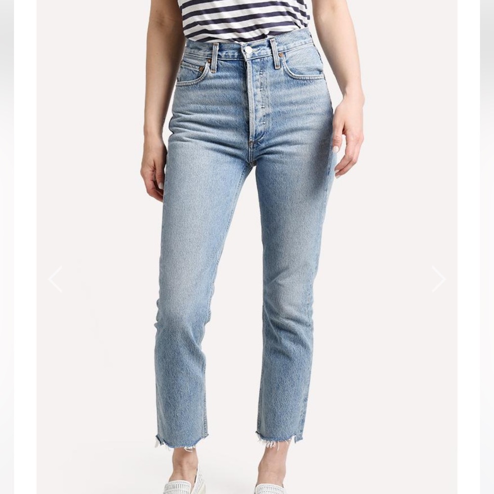 Agolde Women's High Rise Jeans - Light Blue